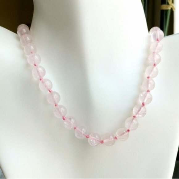 Premium quality Rose Quartz Necklace 19" - Picture 8 of 8
